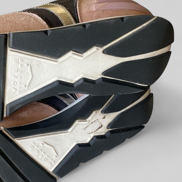 VOILE BLANCHE JULIA POWER Suede & Washed Fabric Sneakers PeachPink & Grey 40/10 - Picture 8 of 13